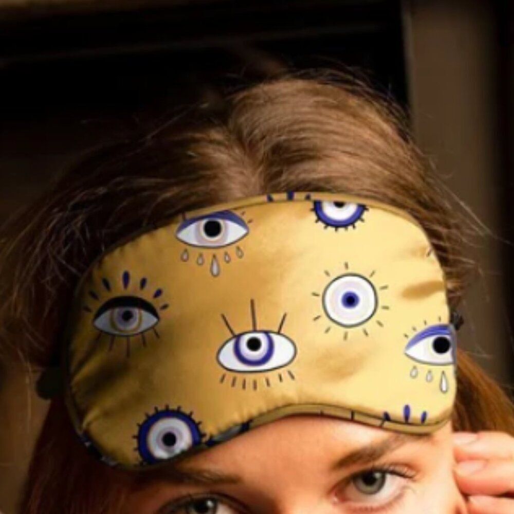 Averie Amara Eye Print Sleep Mask and Drawstring Bag